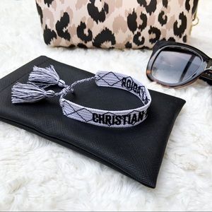 Dior White Woven Friendship Bracelet